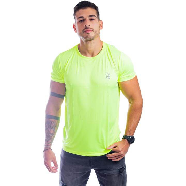 Blusa itals DryFit Curta Amarelo