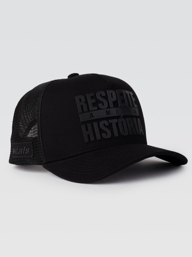 Boné itals Respeite Minha História Black
