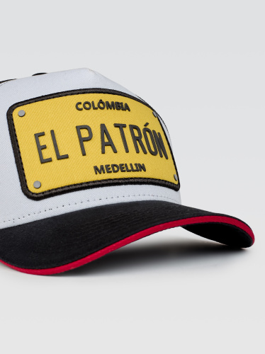 Boné itals El Patrón Branco Patch Amarelo