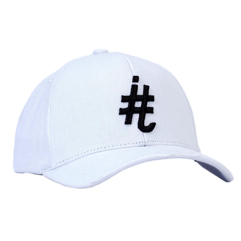 Boné itals Brasão Baseball Branco logo Preto