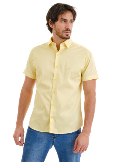 Camisa Social Amarelo Logo Green