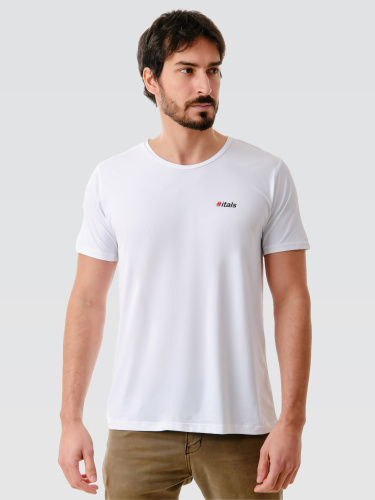 Tshirt Poliamida Branca Logo itals