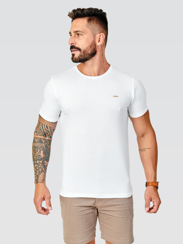 Tshirt itals Branco Logo Golden