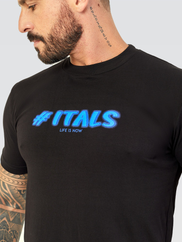 Camiseta Pima Black Neon Blue