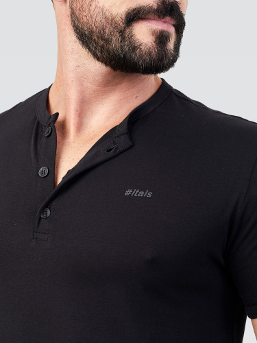 Camiseta Henley Black 