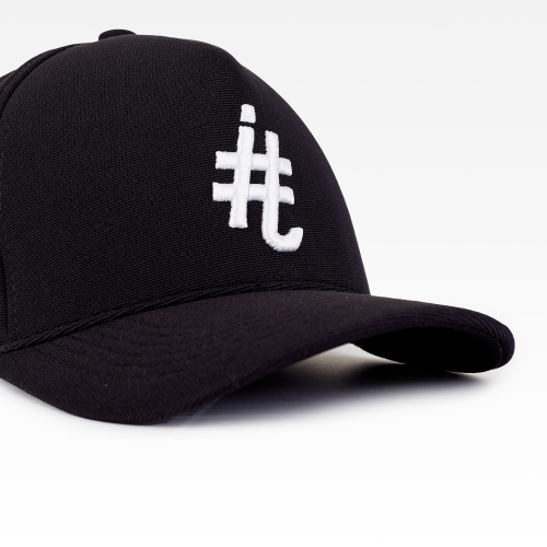 Boné itals Preto Brasão Branco Fechado