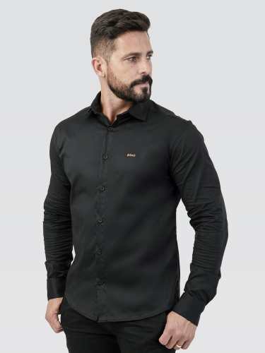 Camisa Social Black Logo Bronze