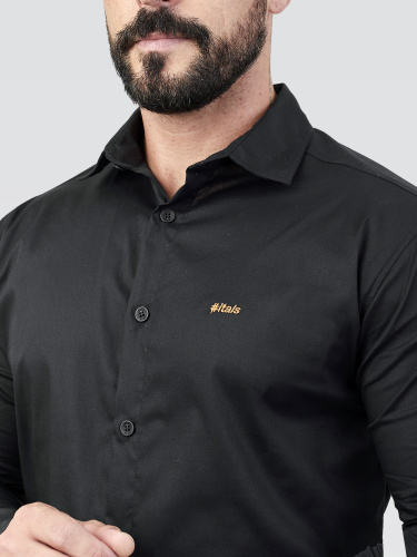 Camisa Social Black Logo Bronze