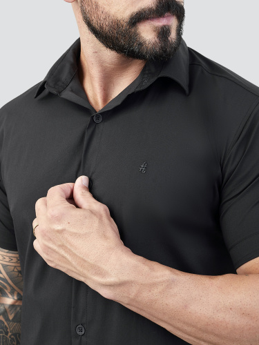 Camisa Social Curta Black 