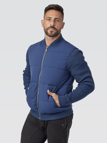 Jaqueta Mix Tricot Marinho