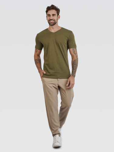Camiseta Básica Gola V Verde
