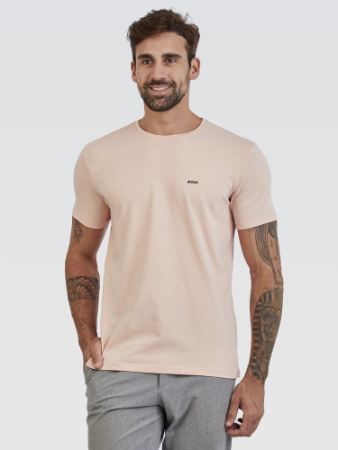 Camiseta Básica Rosê Logo Preto