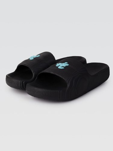 Chinelo Nuvem Adventure Preto Brasão Turquesa  