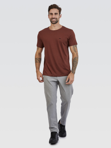 Camiseta Básica Marrom Logo Preto