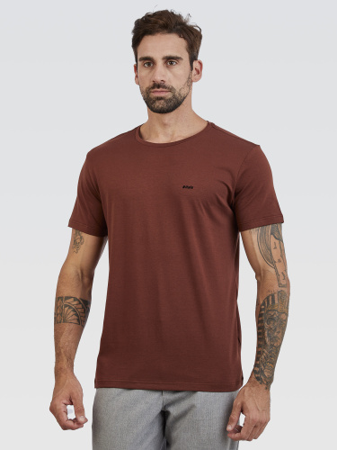Camiseta Básica Marrom Logo Preto