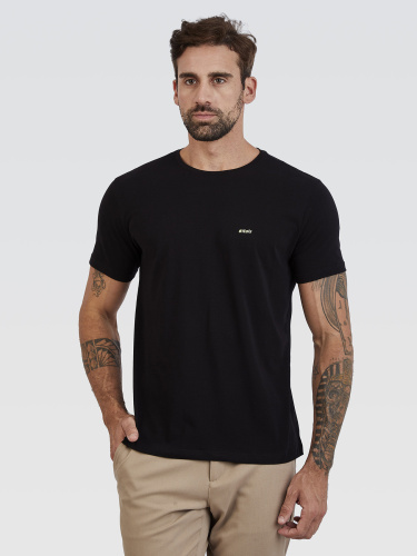 Camiseta Básica Preto Logo Neon Verde