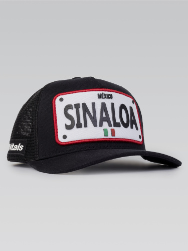 Boné Sinaloa Preto Patch Vermelho