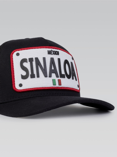 Boné Sinaloa Preto Patch Vermelho
