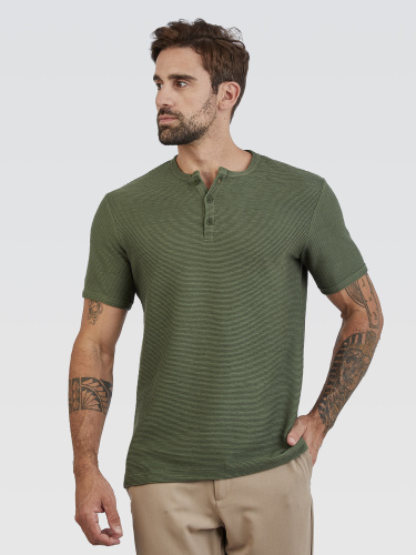 Camiseta Henley Horizonte Verde Textura
