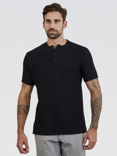 Camiseta Henley Horizonte Preto