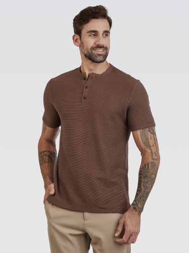 Camiseta Henley Horizonte Marrom