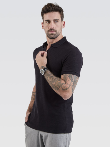 Polo V New Textura Preto