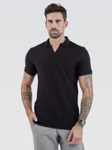 Polo V New Textura Preto