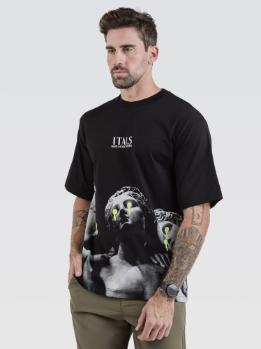 Camiseta Pima Oversized Mythology Preto